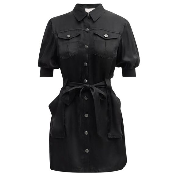 Cinq a Sept Womens Damla Mini Shirtdress 10 Black - NWT $425 - Picture 1 of 6